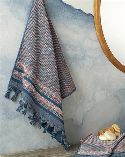 Aria Хавлия За Лице С Ресни, Памучен, Синьо, 50 X 70 Cm