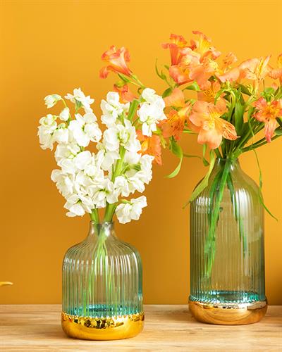 Ariana Ваза Жакард С Граници, Зелено-Златисто, 10 X 14 Cm