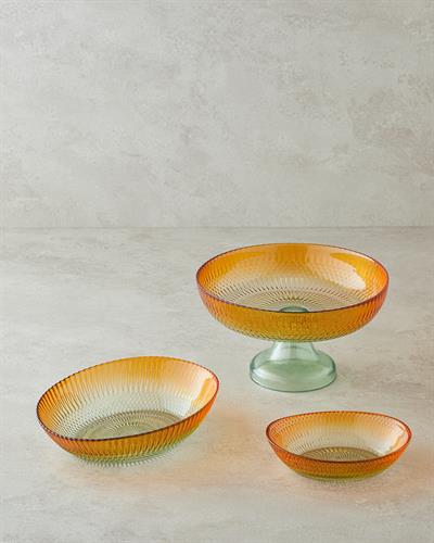 Arina Купа Стъкло 23x18 см Зелен - Оранжев