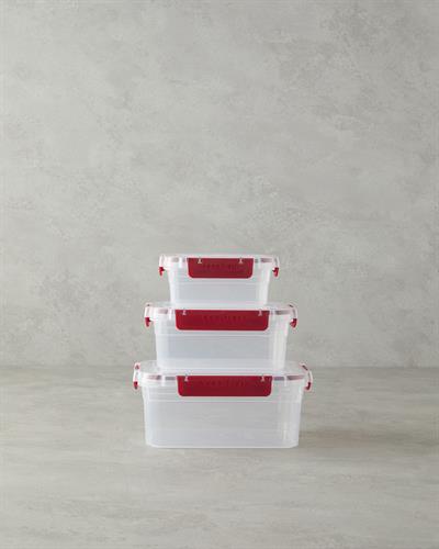 Arnie Кутия За Съхранение 3 бр. Пластмаса 15.5x21x 9 см Бордо