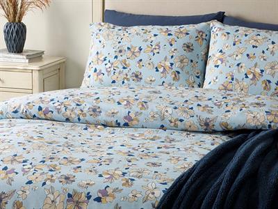 Art Floral СПАЛНО БЕЛЬО КОМПЛЕ Двоен човек Памучен 200x220 cm Син