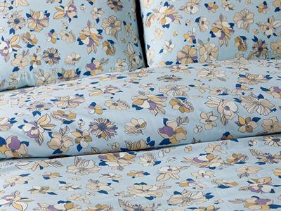 Art Floral СПАЛНО БЕЛЬО КОМПЛЕ Двоен човек Памучен 200x220 cm Син