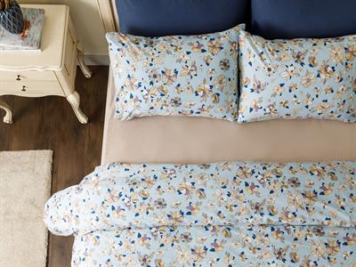 Art Floral СПАЛНО БЕЛЬО КОМПЛЕ Двоен човек Памучен 200x220 cm Син