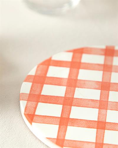 Art Pop Plaid Нихале Керамика, Оранжево,, 16 Cm