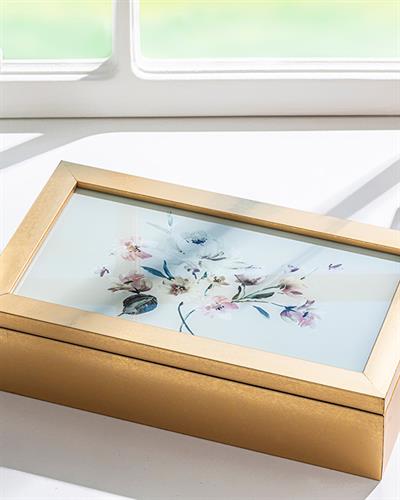 Artıstıc Flowery Декоративна Кутия Златисто, 0