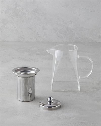 Artois Borosilicate Glass with Strainer Pot 800 ml Transparent