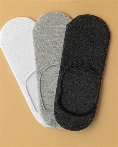 Cotton 3-set Women Ballet Socks 36-40 Gri-Beyaz-Antrasit