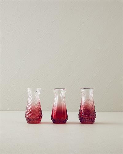 Arya Ваза 3 бр. Стъкло 6x12 см Бордо