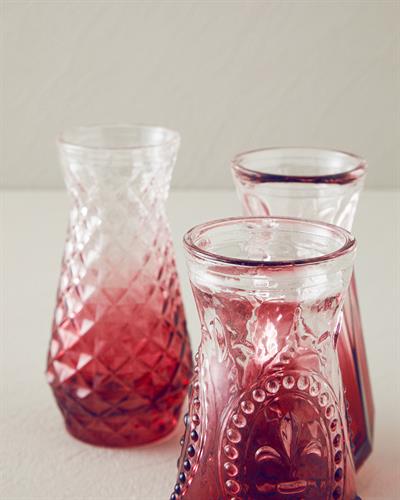 Arya Ваза 3 бр. Стъкло 6x12 см Бордо