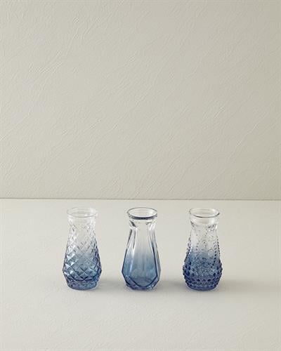 Arya Ваза 3 бр. Стъкло 6x12 см Бледосив.