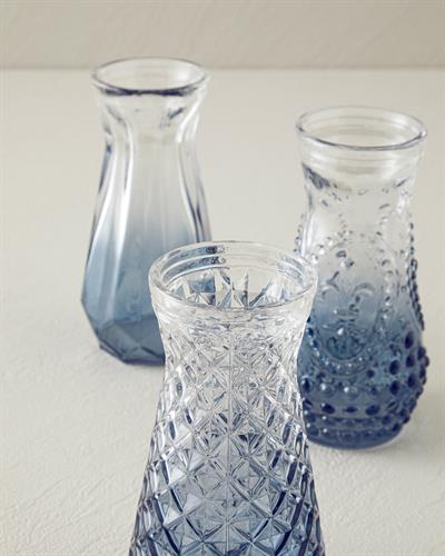 Arya Ваза 3 бр. Стъкло 6x12 см Бледосив.