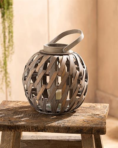 Astra Bamboo Lantern 27x25 cm Gray