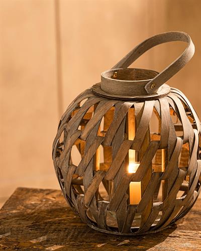 Astra Bamboo Lantern 27x25 cm Gray
