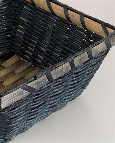 Audrey Кошница За Хляб Квадрат Слама 19x19x9 см Син