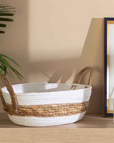 Audrey Кошница 34x20x12 см Бял - Кафяв