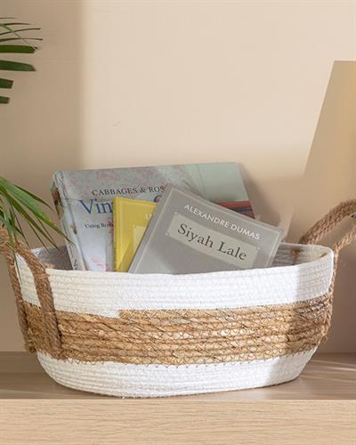 Audrey Кошница 40x24x15 см Бял - Кафяв