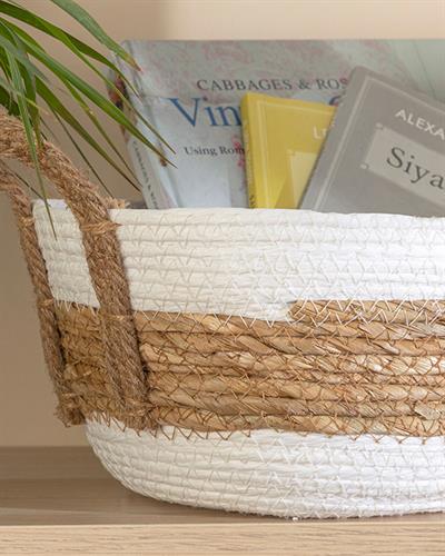 Audrey Кошница 40x24x15 см Бял - Кафяв