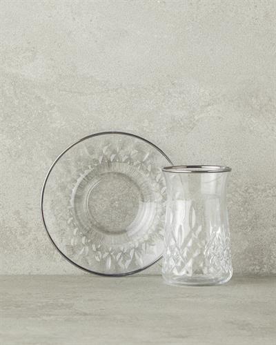 Aura Сервиз За Чай 12 части за 6 души Стъкло 170 мл Сребърен.