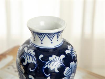 Aurora Ваза Порцелан 10x10x15 см Син - Бял.