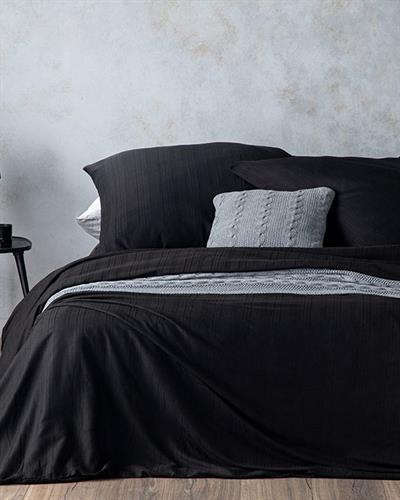 Aurora Спално Бельо Компле King Size, Silky Touch, Черно, 0