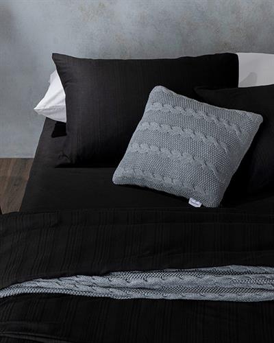 Aurora Спално Бельо Компле King Size, Silky Touch, Черно, 240 X 220 Cm