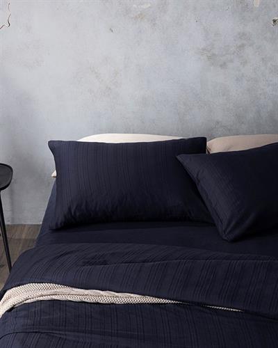 Aurora Silky Touch King Size Duvet Cover Set 240x220 cm Night Blue