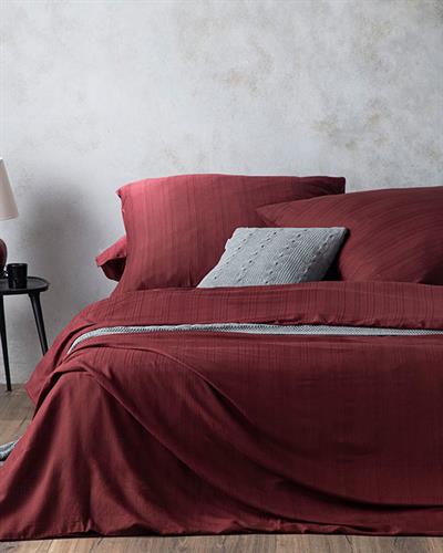Aurora Спално Бельо Компле Единичен Размер, Silky Touch, Бордо Червено, 0