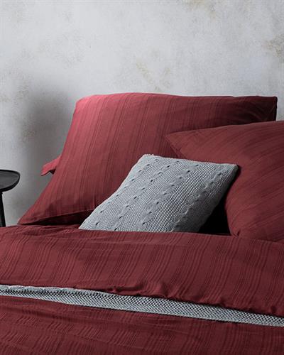 Aurora Спално Бельо Компле Единичен Размер, Silky Touch, Бордо Червено, 0