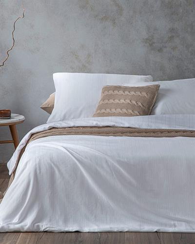 Aurora Спално Бельо Компле Единичен Размер, Silky Touch, Бяло, 160 X 220 Cm