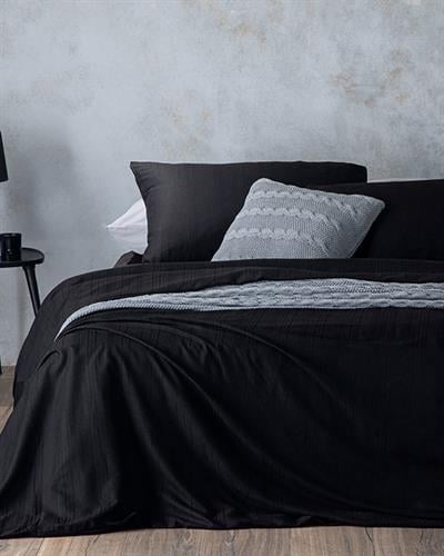 Aurora Спално Бельо Компле Единичен Размер, Silky Touch, Черно, 160 X 220 Cm