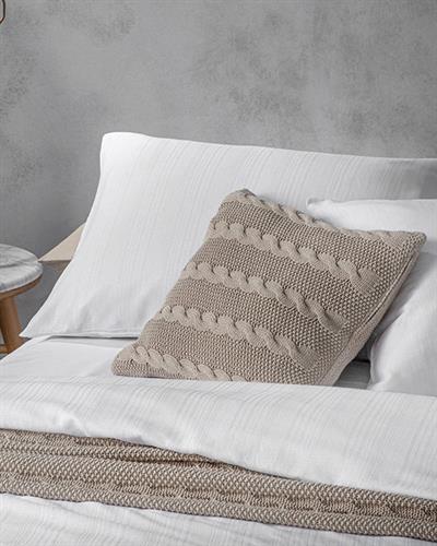 Aurora Спален Комплект Двоен Silky Touch 200x220 см Бял