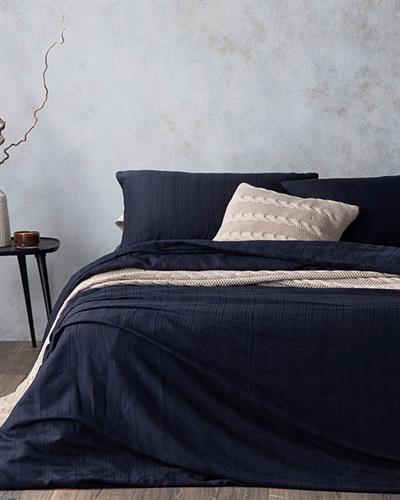 Aurora Спално Бельо Компле Small Single, Silky Touch, Среднощно Синьо, 140 X 200 Cm