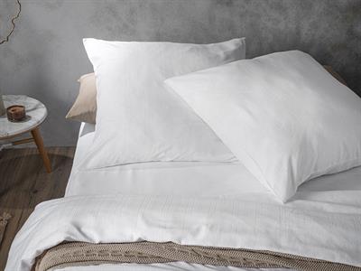 Aurora Спално Бельо Компле Super King Size, Silky Touch, Бяло, 260X220 Cm + 80X8