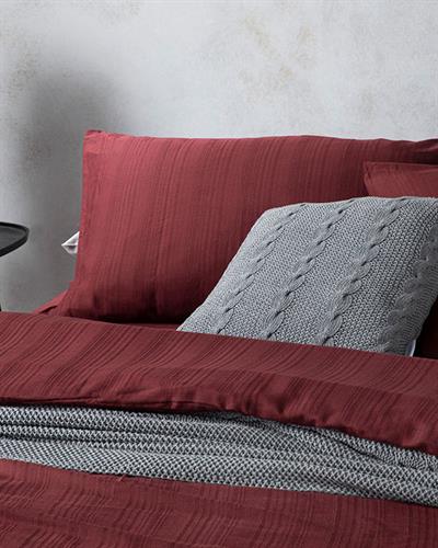 Aurora Спално Бельо Компле Super King Size, Silky Touch, Бордо Червено, 260 X 220 Cm