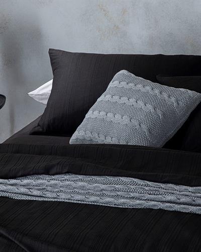Aurora Спално Бельо Компле Super King Size, Silky Touch, Черно, 260 X 220 Cm
