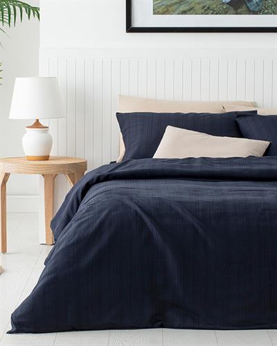 Aurora Silky Touch Super King Duvet Cover Set 260x220 cm Gece Mavisi