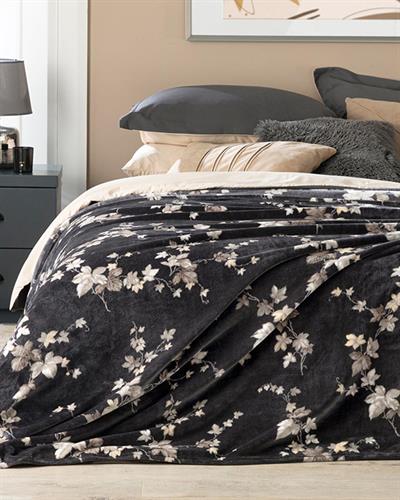 Autumn Ivy Одеяло Единичен Супер мек с щампа 150x200 см Антрацит