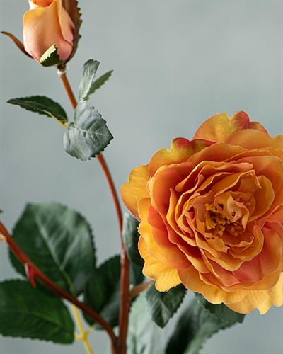 Autumn Rose Изкуствено Цвете Един Стрък 50 см Светлооранжев