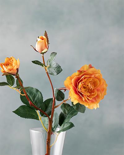 Autumn Rose Изкуствено Цвете Един Стрък 50 см Светлооранжев