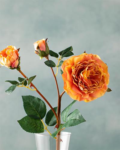 Autumn Rose Изкуствено Цвете Един Стрък 52 см Оранжев