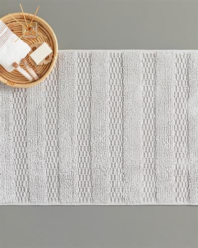 Ava Постелка За Баня Памучен, Светло Сиво, 60 X 90 Cm