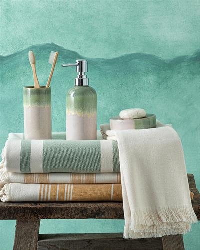 Avıer Комплект За Баня 3 бр. 7x7x18+7x7x12+10x10x2,5см Зелен