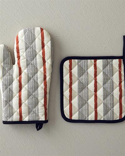 Avignon Кухненски Комплект 2 бр. Памук 17x30 см+20x20 см Черен