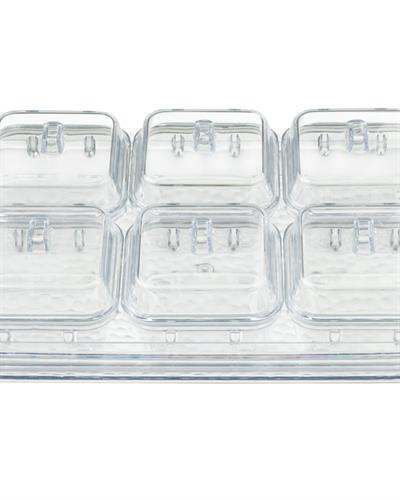Axel Комплект За Закуска С 6 отделения Акрил 25x35 см Прозрачен