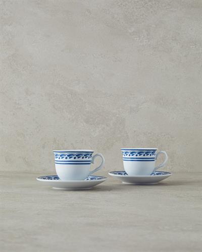 Axis Porcelain 4 Pieces 2 Servings Coffee Cup Set 80 ml Navy Blue