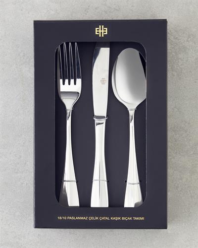 Azul Комплект Прибори За Хранене 18/10 Неръждаема стомана 18 части за 6 души Сребърен.