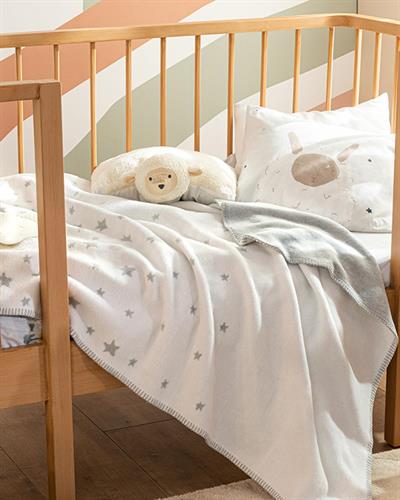 Baby Stars Бебешко Одеяло Единичен Памучен 100x120 см Сив