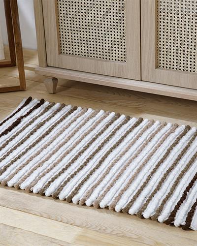 Balls Постелка За Баня Памучен Полиестер, Бежово-Крем, 60 X 90 Cm