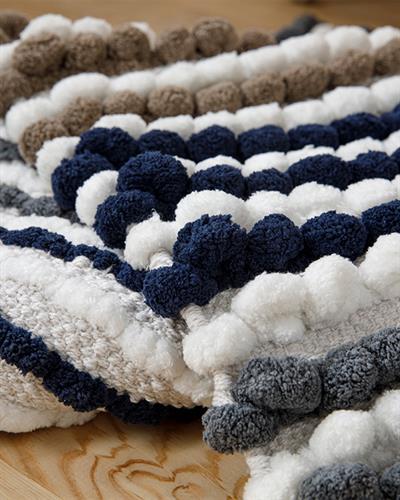 Balls Cotton Polyester Bathroom Mat 60x90 cm Gray-Navy Blue