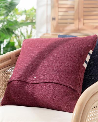 Banded Декоративна Възглавница Тъкан 45x45 см Бордо